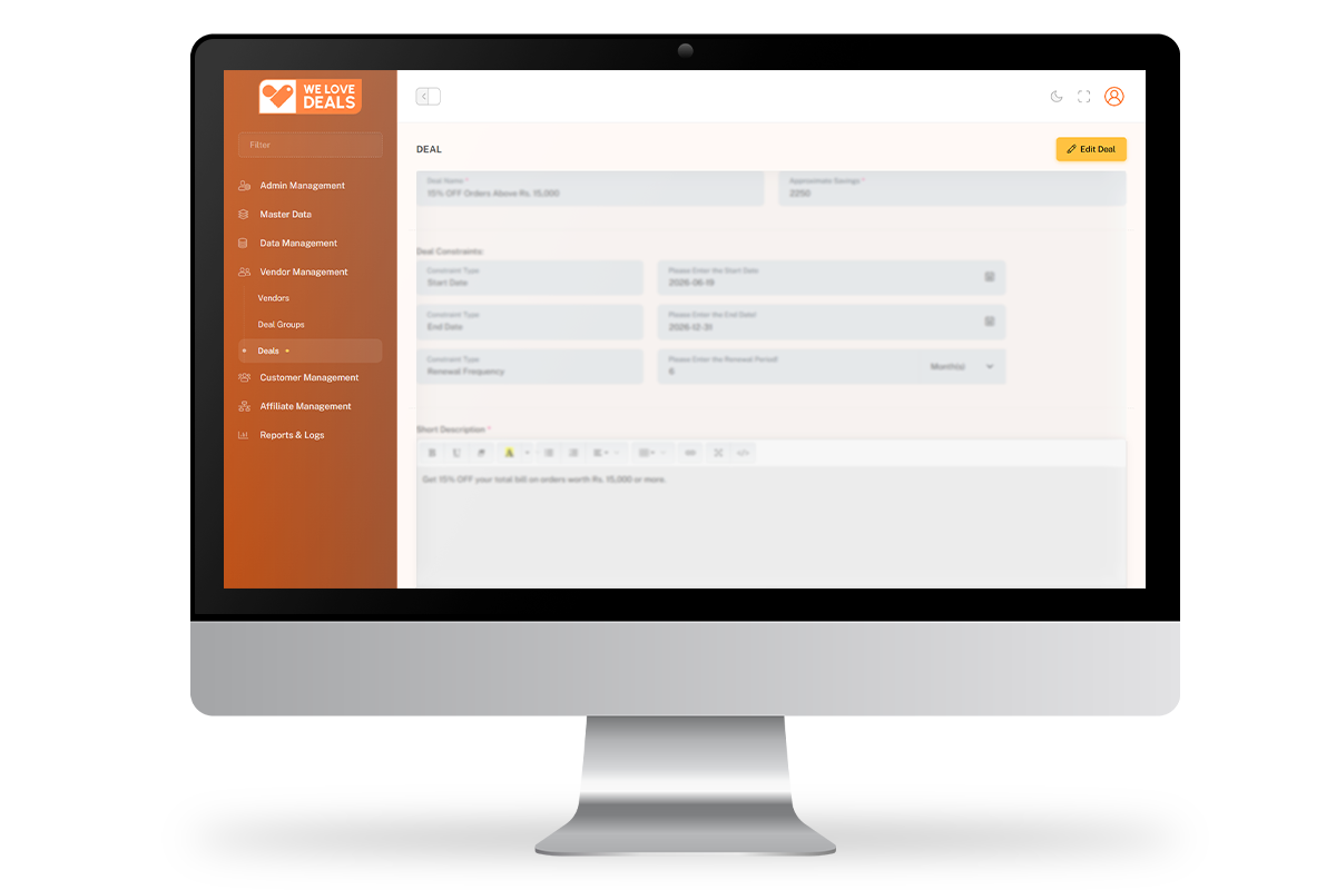 We Love Deals Coupon Redeeming Platform screenshot